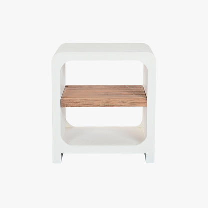 Mesa de cabeceira Branca com Madeira ZENA
