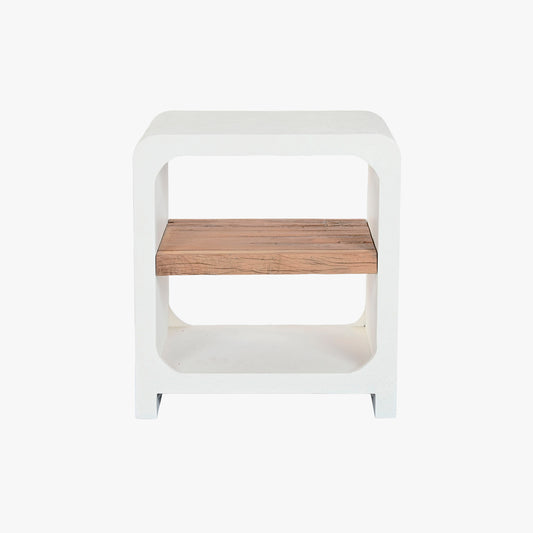 Mesa de cabeceira Branca com Madeira ZENA
