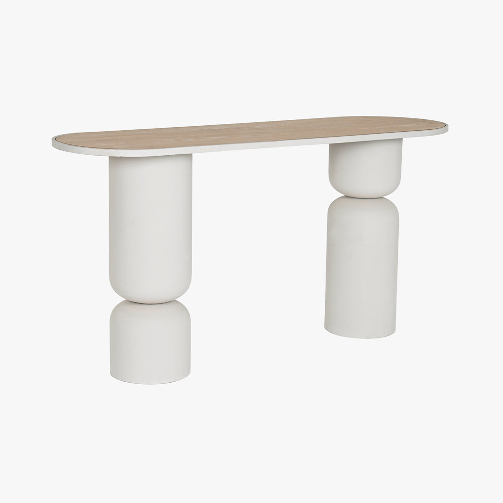 Consola Branca com Madeira 150x45 ZENA