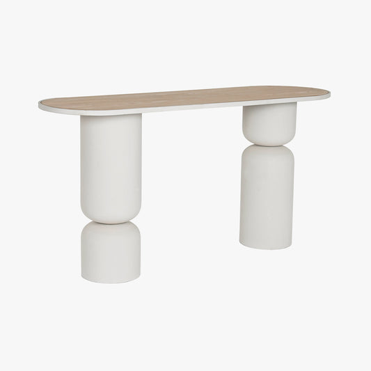 Consola Branca com Madeira 150x45 ZENA