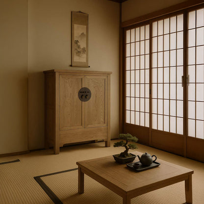 Armário Madeira com Fechadura Circular Oriental 132 cm OSAKA