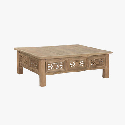 Mesa de Centro Oriental Madeira Ornamentada 140x98 cm OSAKA