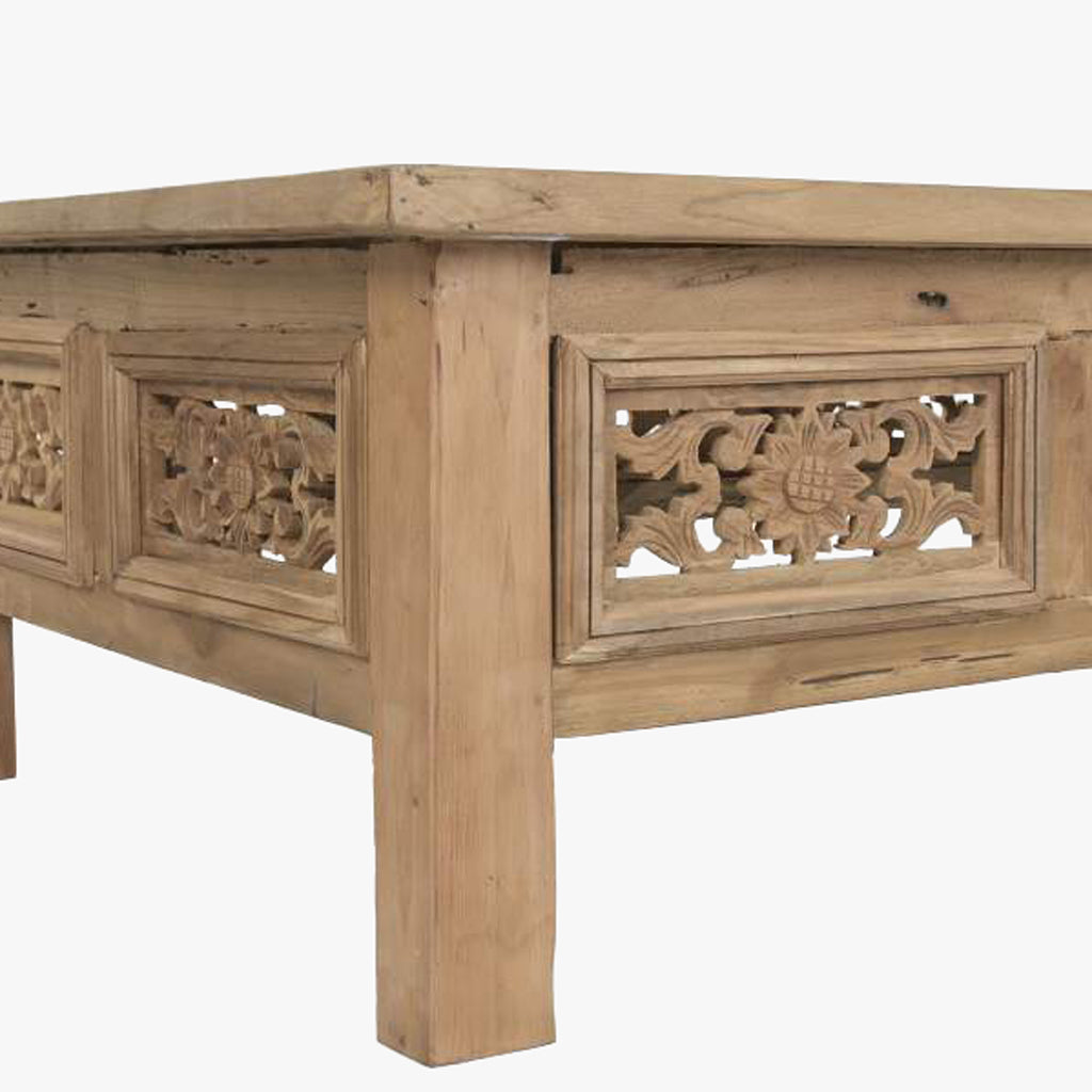 Mesa de Centro Oriental Madeira Ornamentada 140x98 cm OSAKA