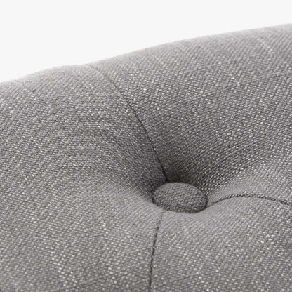 Banqueta Clássica Capitoné Cinza com Madeira e Tecido VERSAILLES