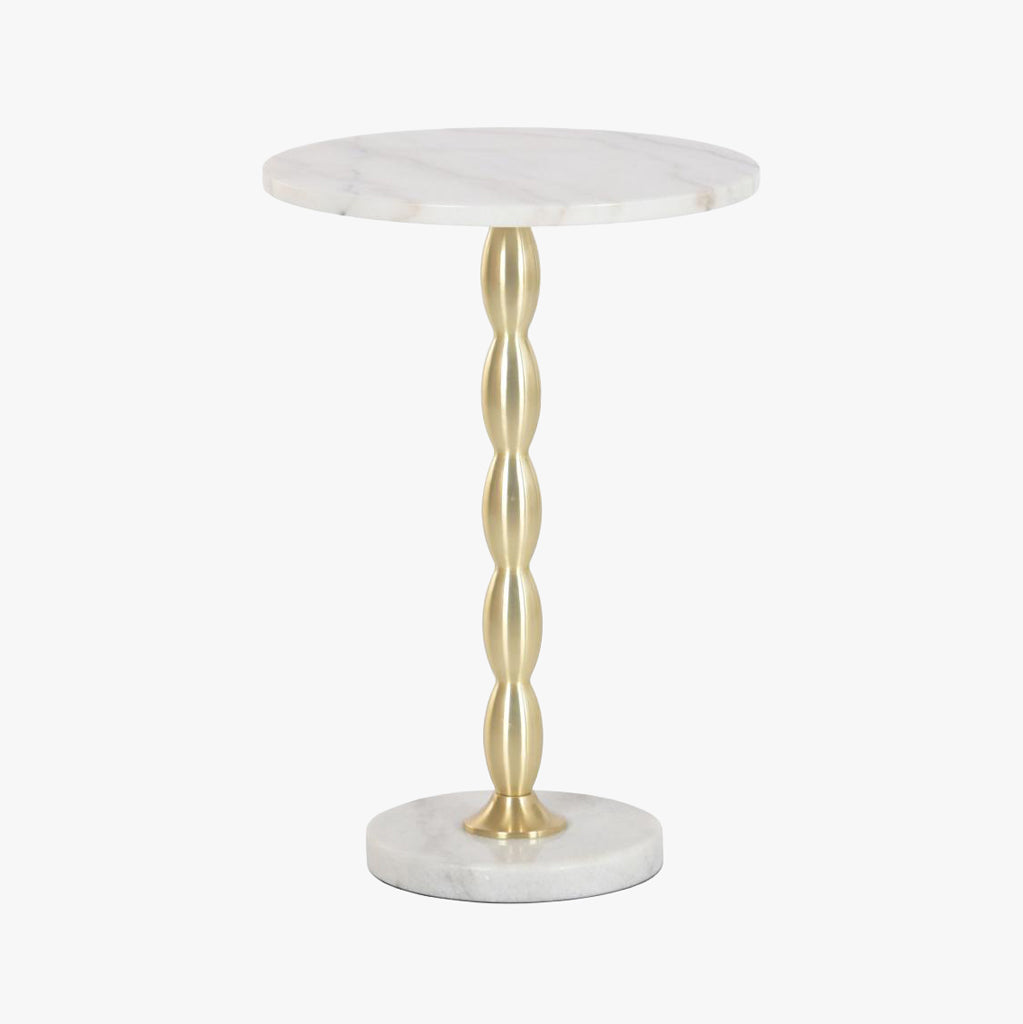 Mesa de Apoio Clássica Mármore com Pé Dourado VERSAILLES
