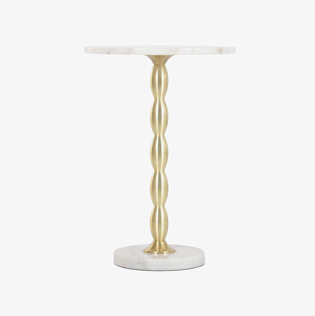 Mesa de Apoio Clássica Mármore com Pé Dourado VERSAILLES