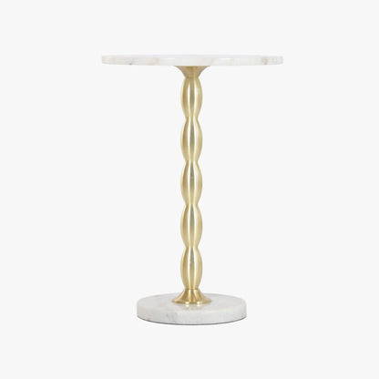 Mesa de Apoio Clássica Mármore com Pé Dourado VERSAILLES