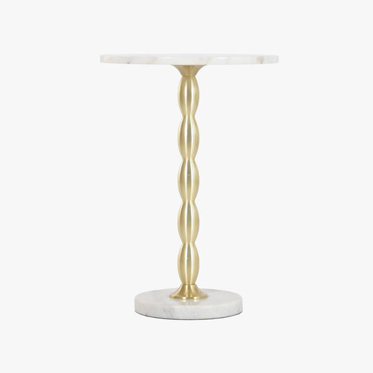 Mesa de Apoio Clássica Mármore com Pé Dourado VERSAILLES