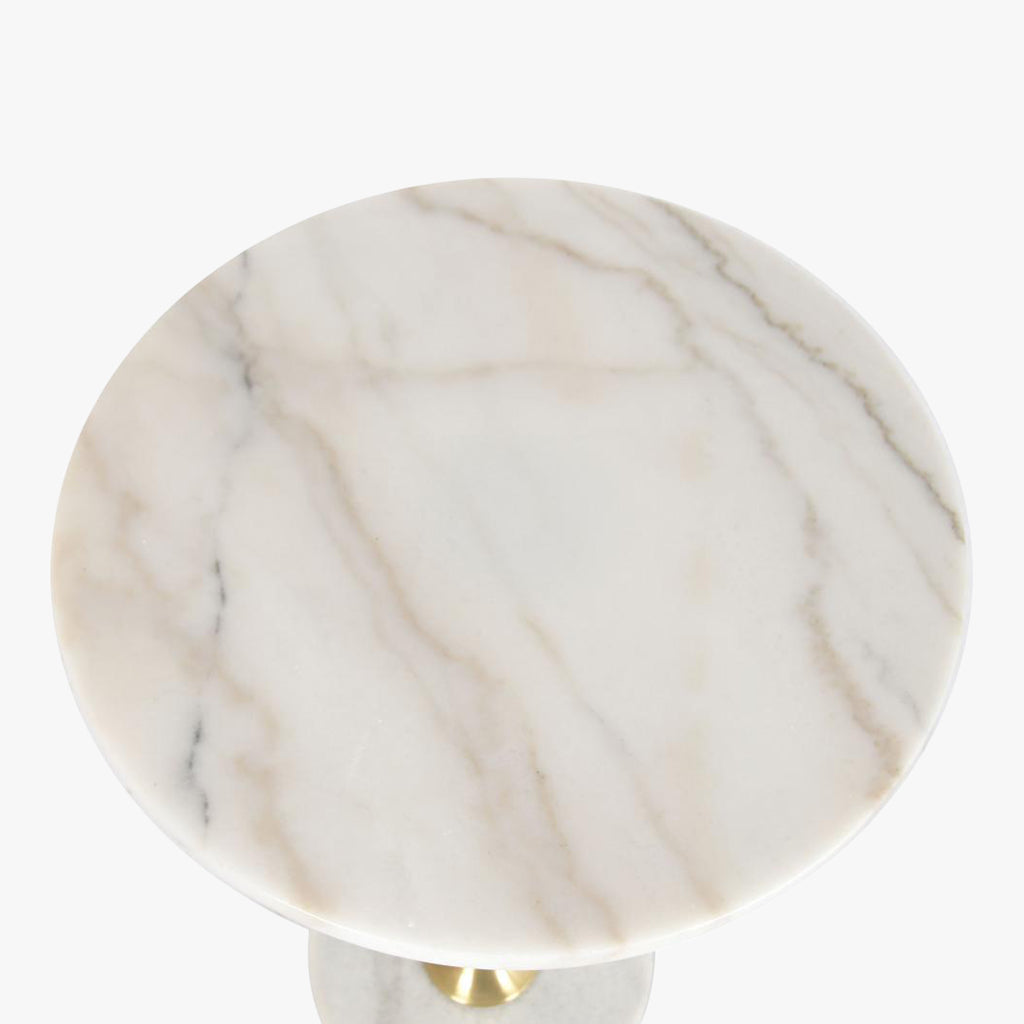 Mesa de Apoio Clássica Mármore com Pé Dourado VERSAILLES