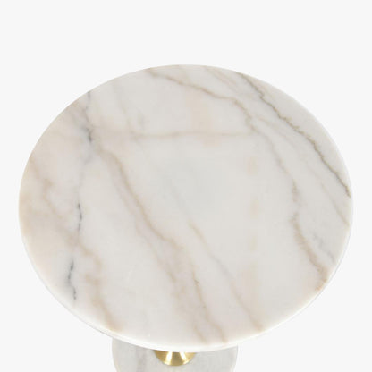 Mesa de Apoio Clássica Mármore com Pé Dourado VERSAILLES