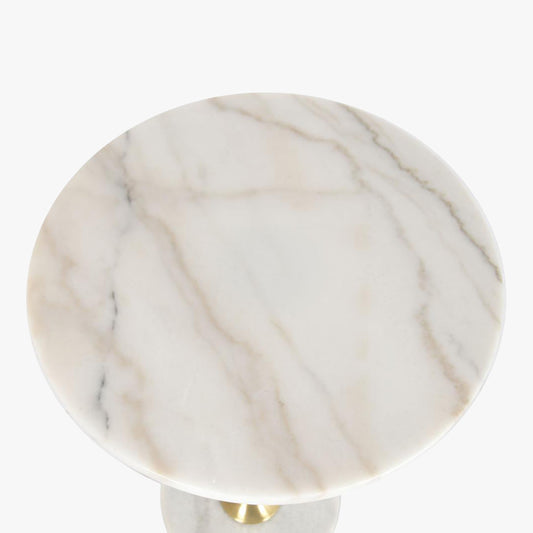 Mesa de Apoio Clássica Mármore com Pé Dourado VERSAILLES