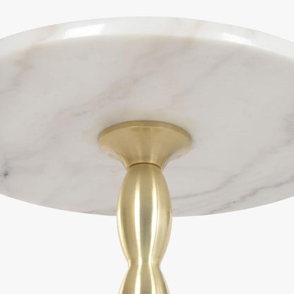 Mesa de Apoio Clássica Mármore com Pé Dourado VERSAILLES