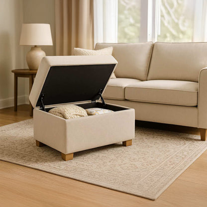 Banqueta com Arrumação Bege SERENA