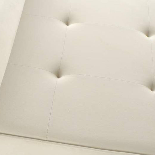 Banqueta Bege com Almofadas Cilíndricas SERENA