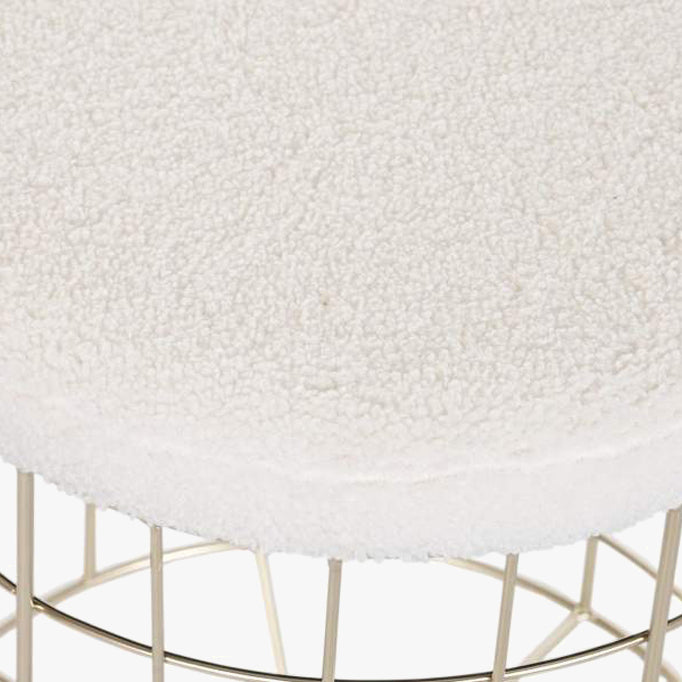 Conjunto de Dois Bancos Dourados com Arrumação e Tampa Bouclé SERENA