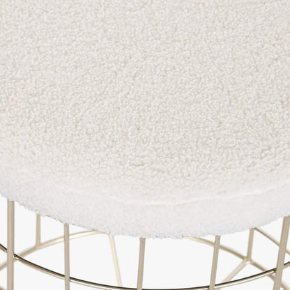 Conjunto de Dois Bancos Dourados com Arrumação e Tampa Bouclé SERENA