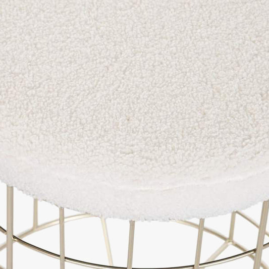 Conjunto de Dois Bancos Dourados com Arrumação e Tampa Bouclé SERENA