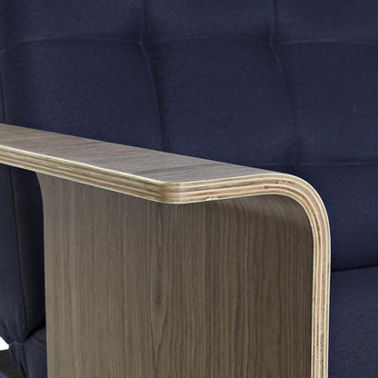 Sofá Cama Azul com Estrutura em Madeira e Sistema Click-Clack MOVE