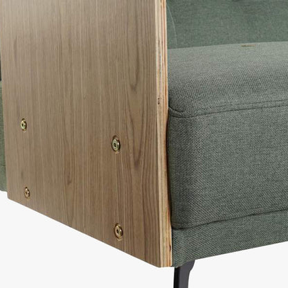 Sofá Cama Verde com Estrutura em Madeira e Sistema Click-Clack MOVE