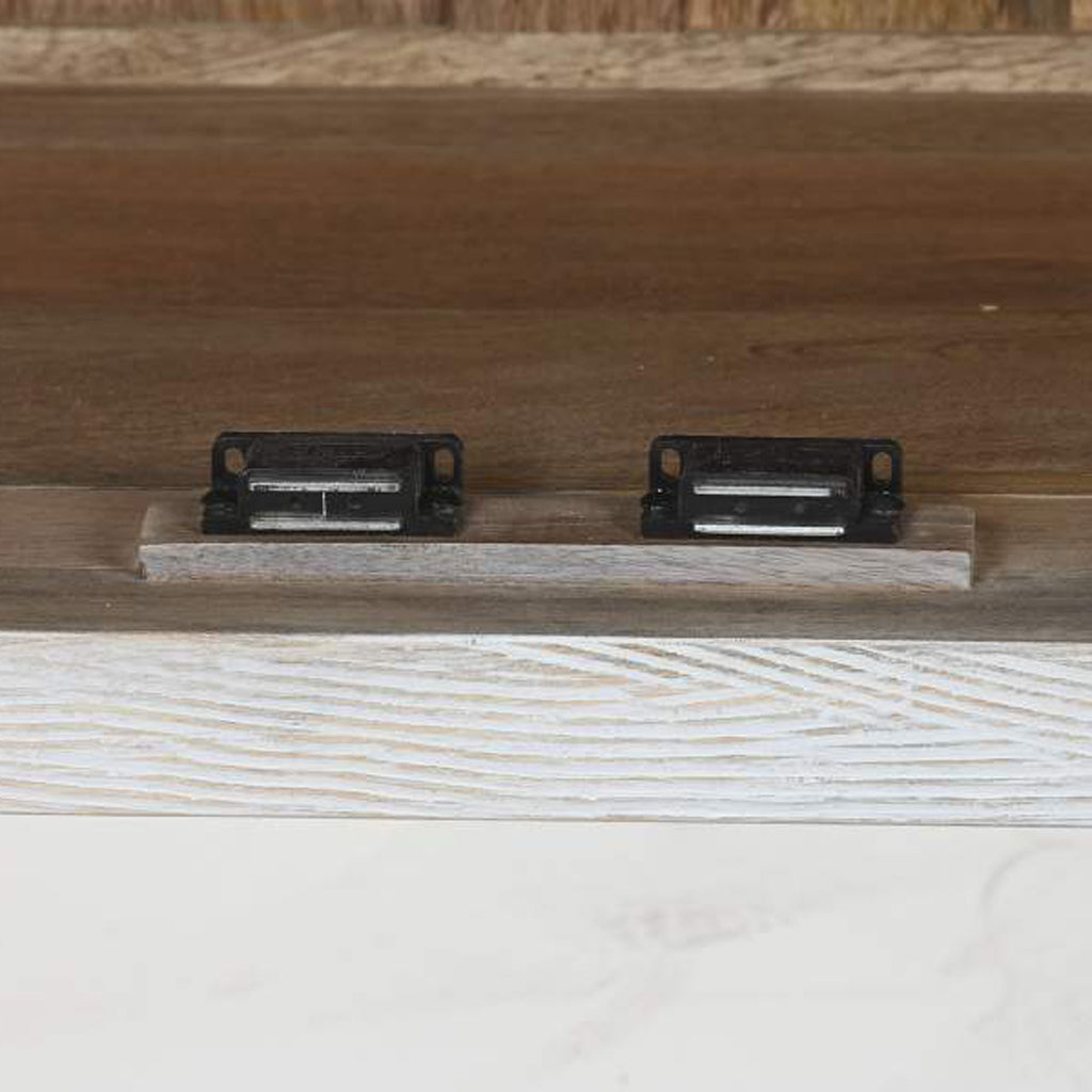 Móvel de Televisão Madeira Maciça Branco JASMIN