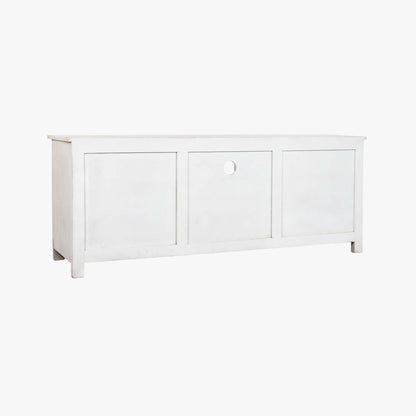 Móvel de Televisão Branco Madeira Maciça Cravada JASMIN