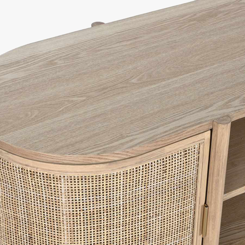 Móvel de Televisão Madeira e Rattan ZUMA