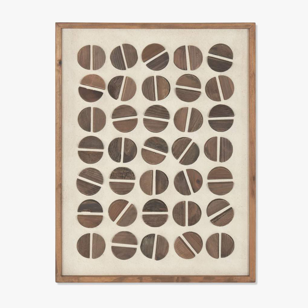 Tela Circulos Madeira 62x82 RAÍZES