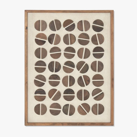 Tela Circulos Madeira 62x82 RAÍZES