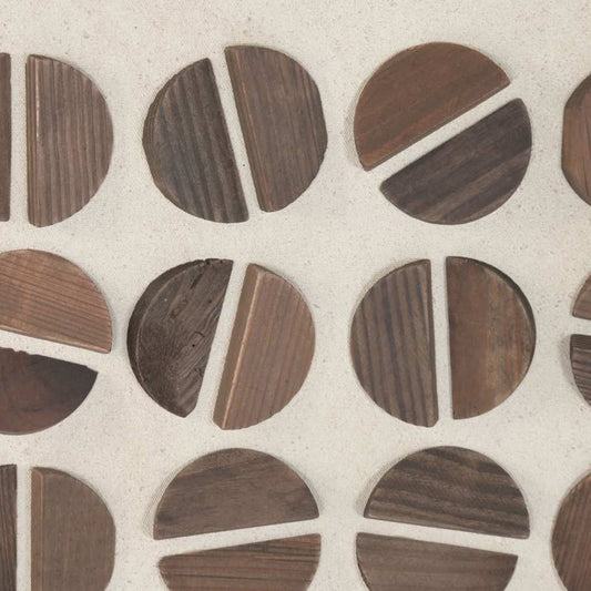 Tela Circulos Madeira 62x82 RAÍZES