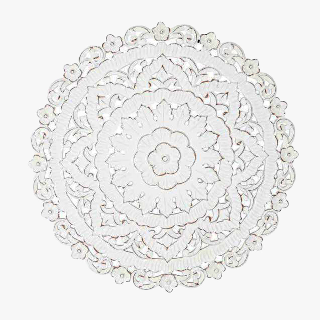 Decoração de Parece Redonda Branco Decapé MANDALA