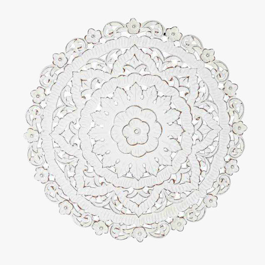 Decoração de Parece Redonda Branco Decapé MANDALA