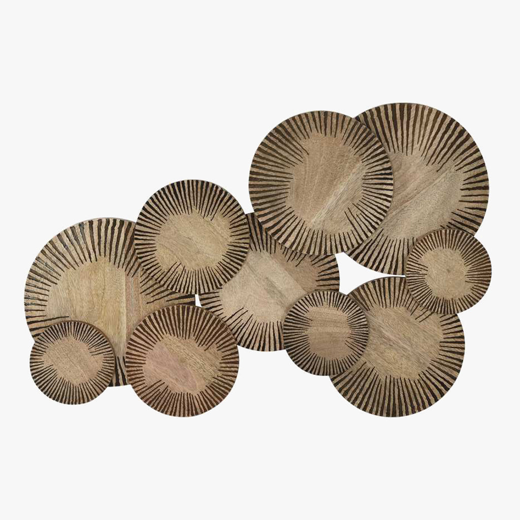 Decoração de Parede Círculos Castanho ATLAS