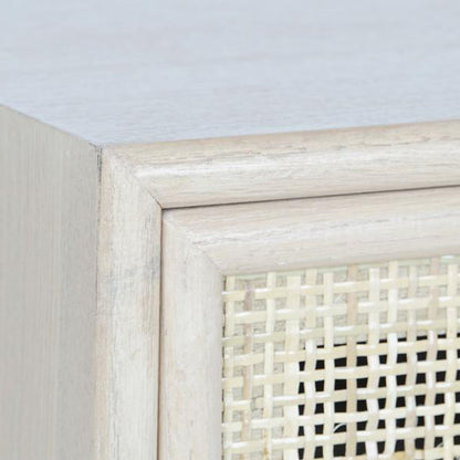 Secretária Madeira e Rattan Natural 120x42,5x78 NÓRDIS