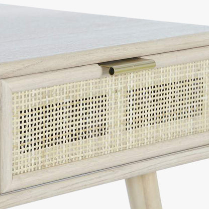 Secretária Madeira e Rattan Natural 120x42,5x78 NÓRDIS