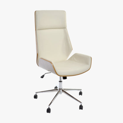 Cadeira de Escritório Bege com Madeira 60x65,5x118 NÓRDIS