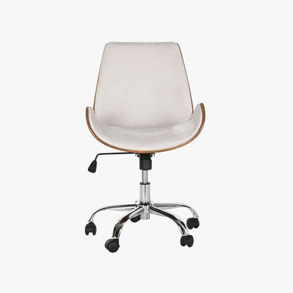 Cadeira de Escritório Tecido Bege com Madeira 52x58,5x98 NÓRDIS
