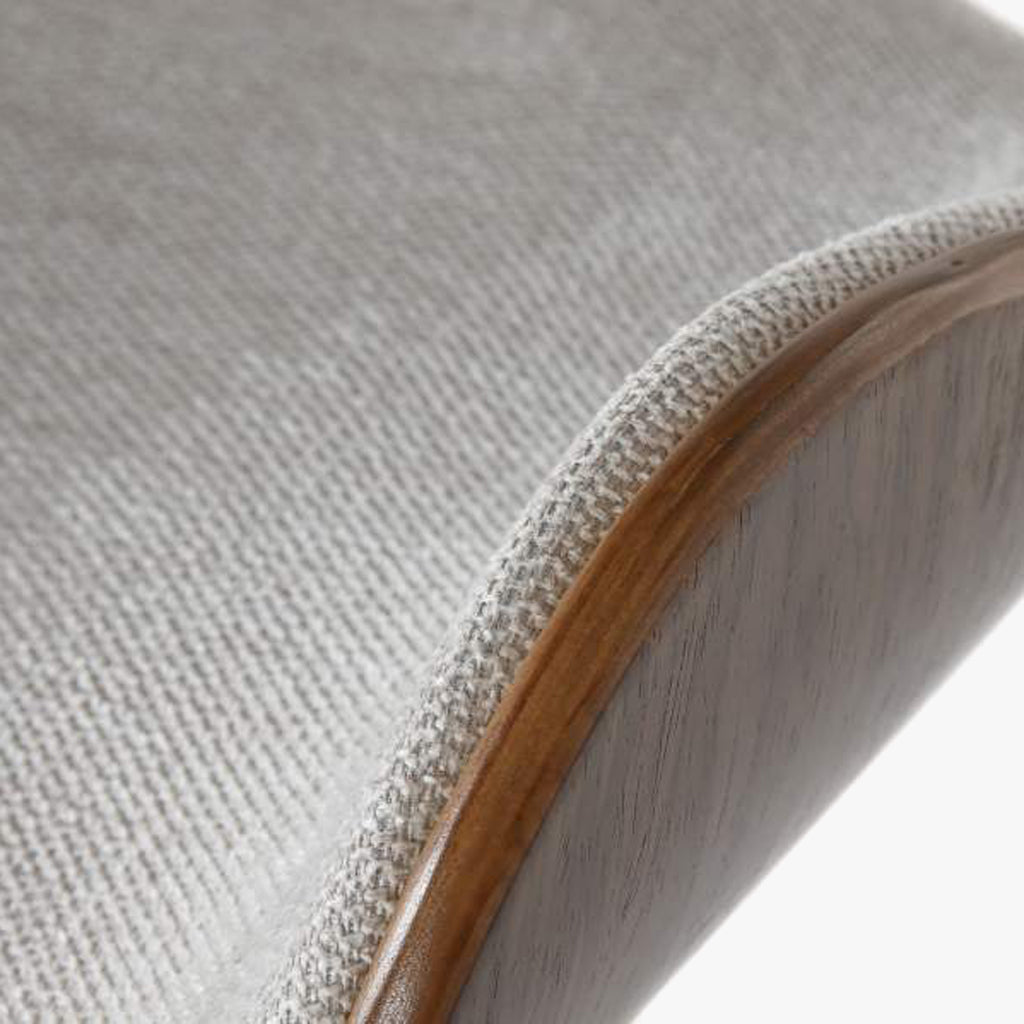 Cadeira de Escritório Tecido Bege com Madeira 52x58,5x98 NÓRDIS