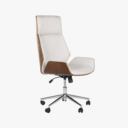 Cadeira de Escritório Tecido Bege com Madeira 60x65,5x118 NÓRDIS