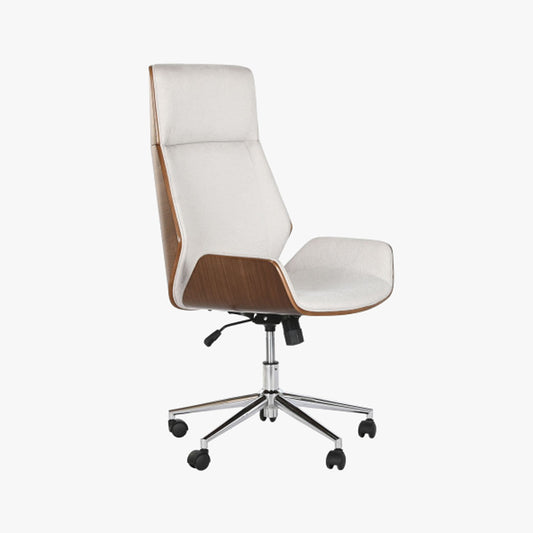 Cadeira de Escritório Tecido Bege com Madeira 60x65,5x118 NÓRDIS