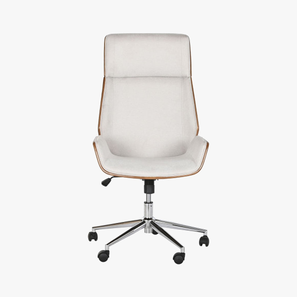 Cadeira de Escritório Tecido Bege com Madeira 60x65,5x118 NÓRDIS