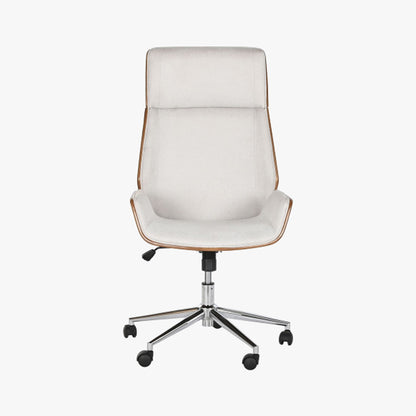 Cadeira de Escritório Tecido Bege com Madeira 60x65,5x118 NÓRDIS