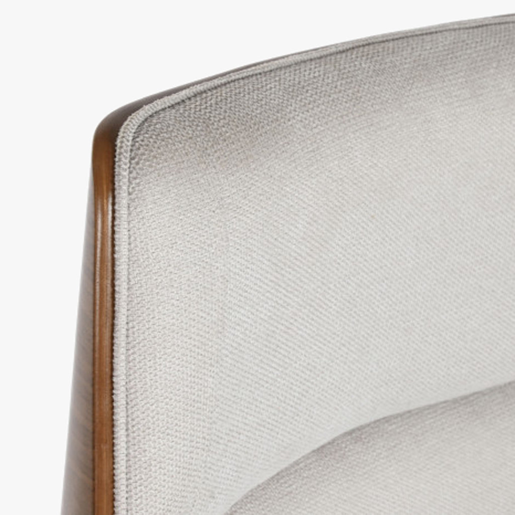 Cadeira de Escritório Tecido Bege com Madeira 60x65,5x118 NÓRDIS