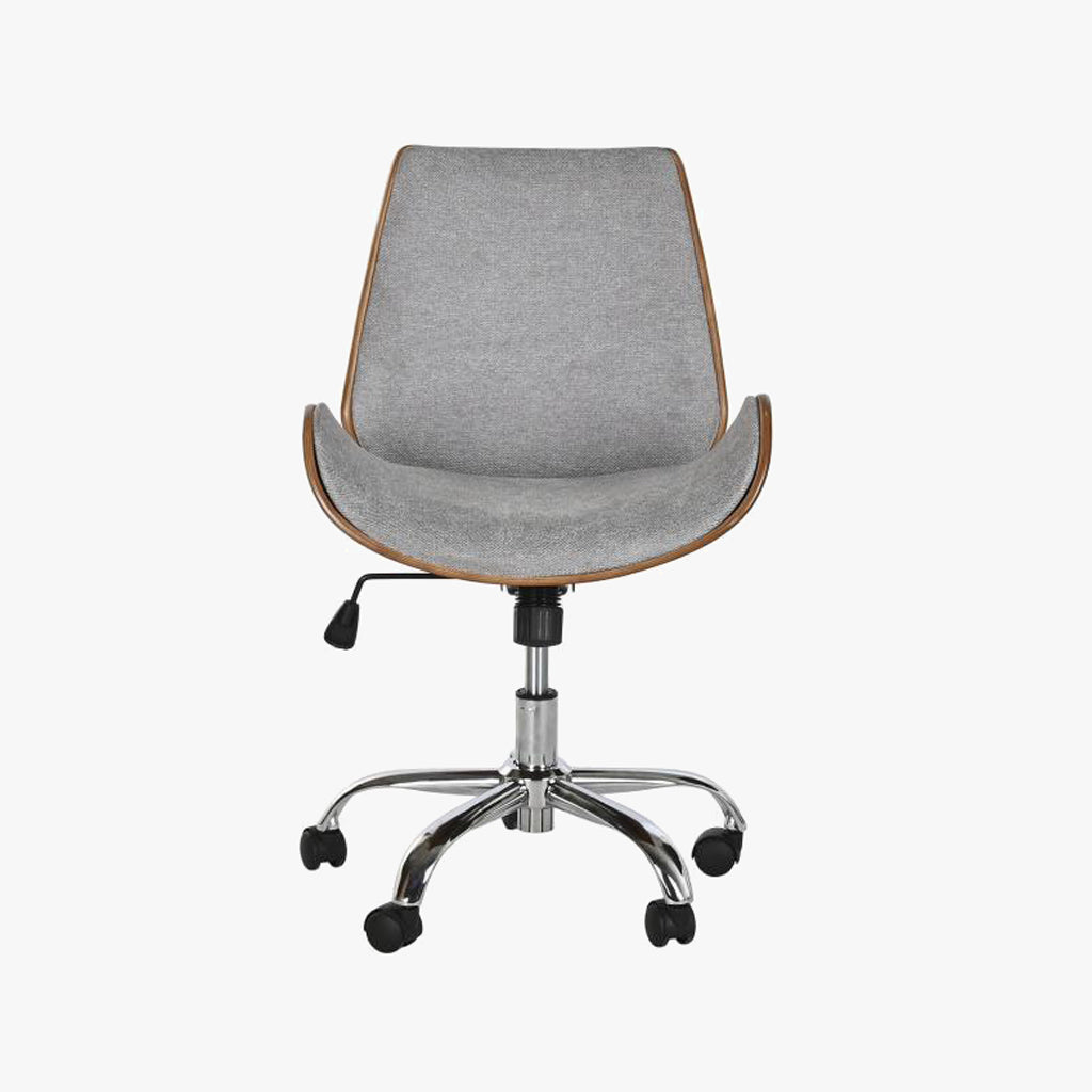 Cadeira de Escritório Tecido Cinza com Madeira 52x58,5x98 NÓRDIS