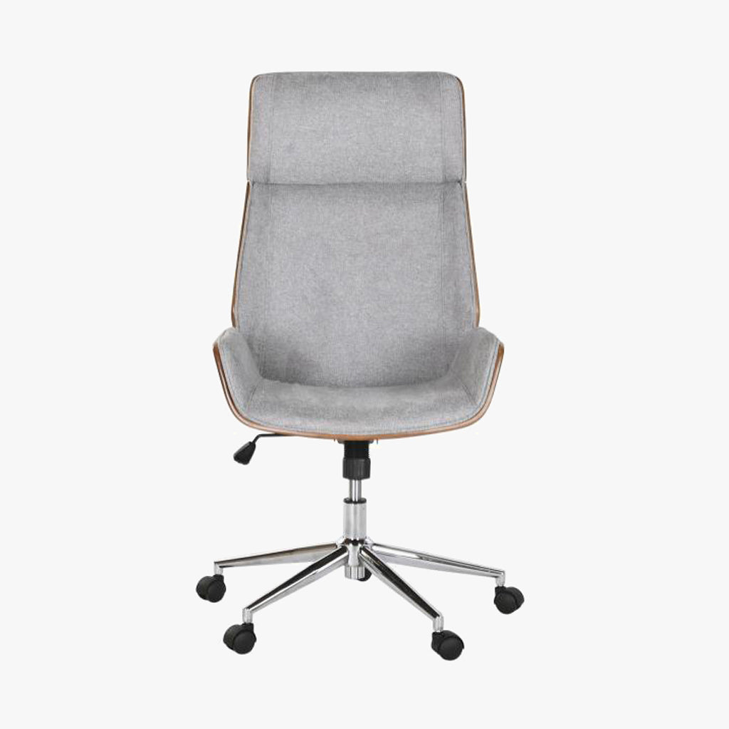 Cadeira de Escritório Tecido Cinza com Madeira 60x65,5x118 NÓRDIS