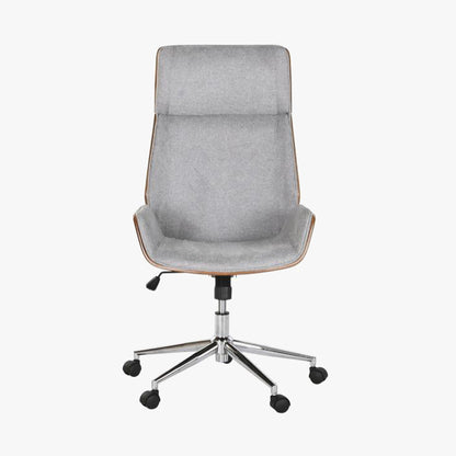 Cadeira de Escritório Tecido Cinza com Madeira 60x65,5x118 NÓRDIS
