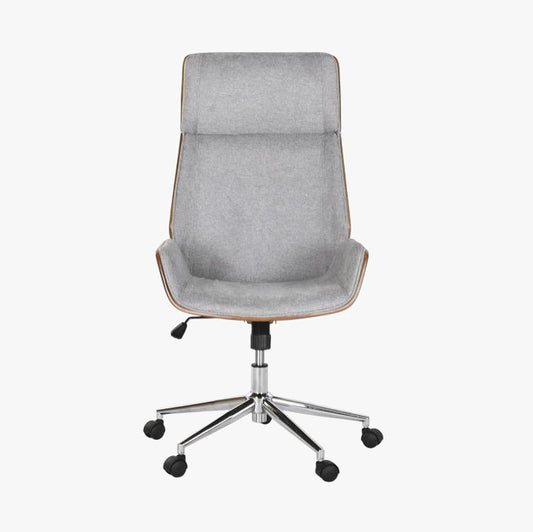 Cadeira de Escritório Tecido Cinza com Madeira 60x65,5x118 NÓRDIS