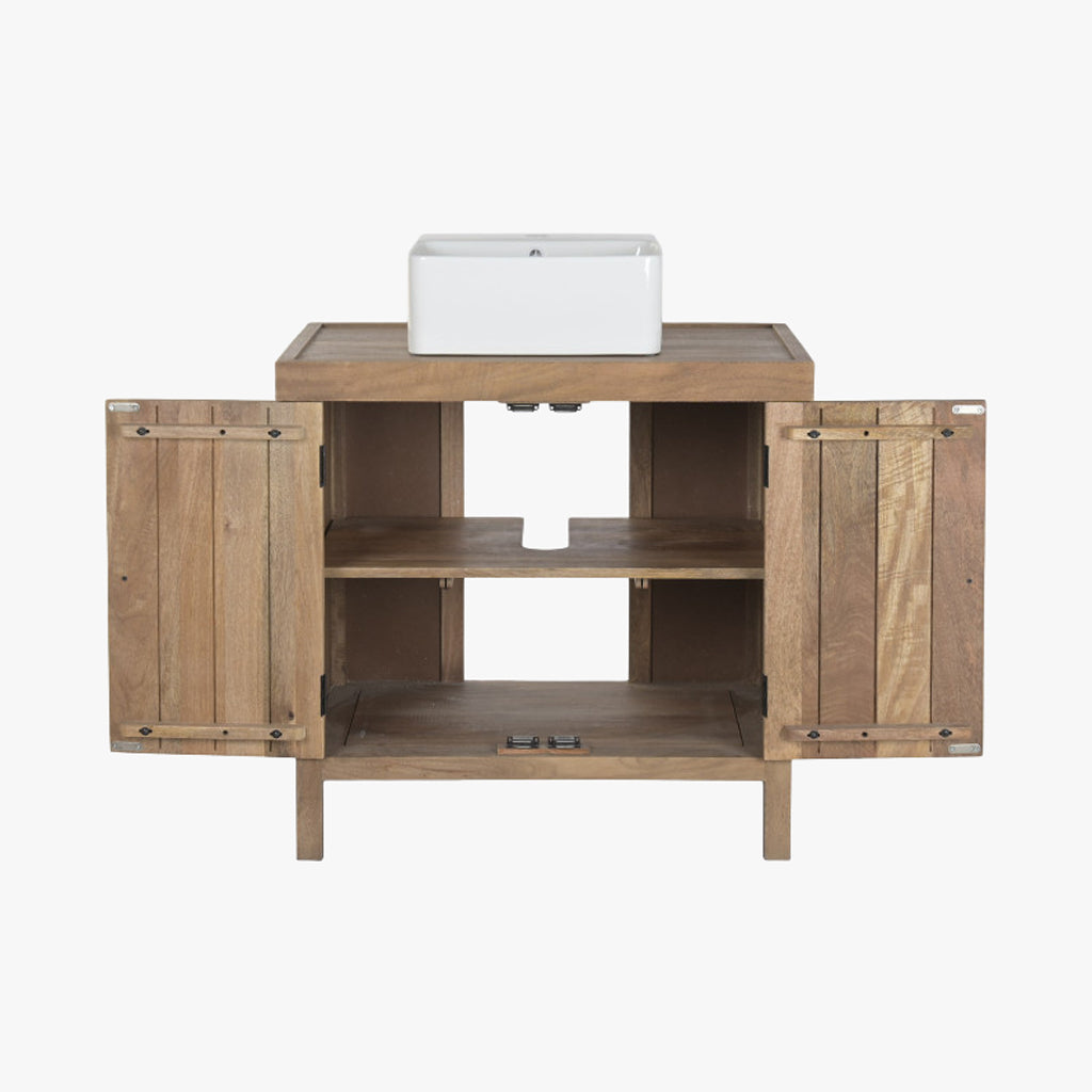 Móvel Banho Madeira com Lavatório 81x56x95 CLEAR