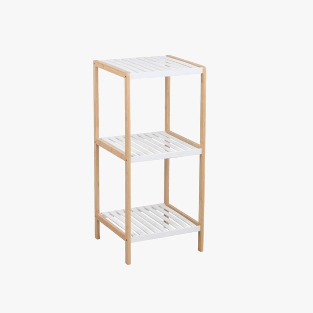Étagère 3 Niveaux en Métal et Bambou 35x35x79 CLEAR