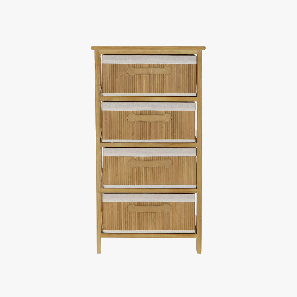 Étagère 4 Niveaux Rangement Naturel 42x32x81 CLEAR