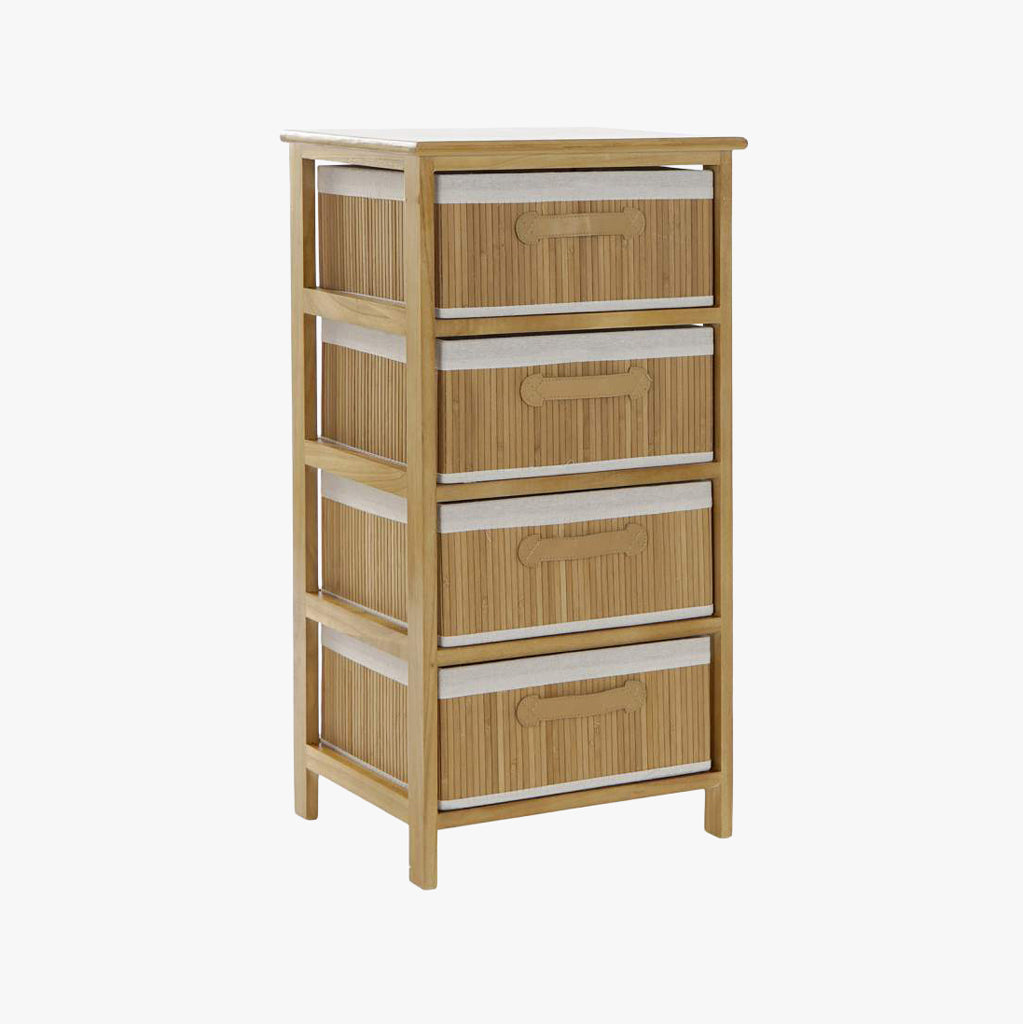 Estante 4 Niveles Almacenaje Natural 42x32x81 CLEAR